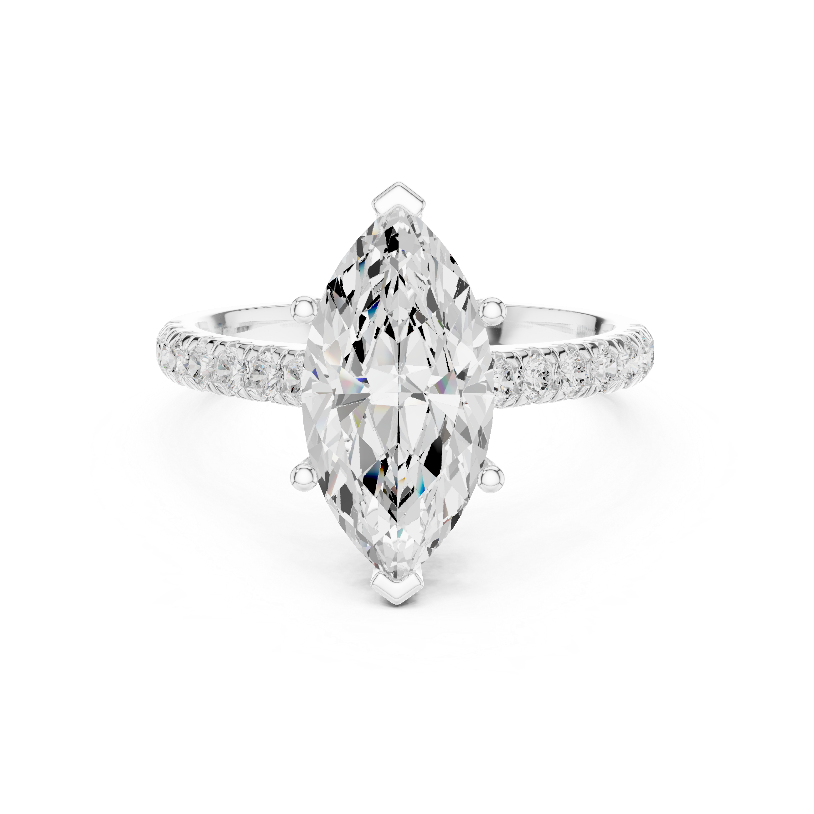 Marquise Cut Hidden Halo Diamond Engagement Ring