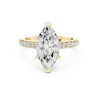 3.17 CT Marquise Cut Diamond Hidden Halo Pavé Engagement Ring