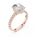 Oval Cut Hidden Halo Diamond Engagement Ring
