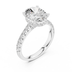 3.15 CT Oval Cut Diamond Hidden Halo Pavé Engagement Ring