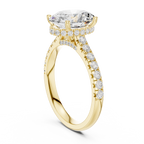 Oval Cut Hidden Halo Diamond Engagement Ring