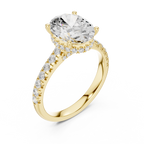 3.15 CT Oval Cut Diamond Hidden Halo Pavé Engagement Ring