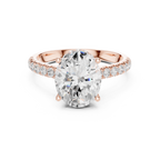 Oval Cut Hidden Halo Diamond Engagement Ring