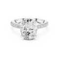Oval Cut Hidden Halo Diamond Engagement Ring