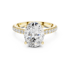 3.15 CT Oval Cut Diamond Hidden Halo Pavé Engagement Ring
