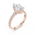 Pear Cut Hidden Halo Diamond Engagement Ring