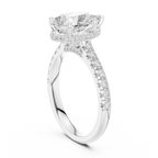 Pear Cut Hidden Halo Diamond Engagement Ring