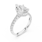 Pear Cut Hidden Halo Diamond Engagement Ring