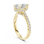 Pear Cut Hidden Halo Diamond Engagement Ring