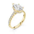 Pear Cut Hidden Halo Diamond Engagement Ring