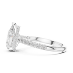 3.14 CT Pear Cut Diamond Hidden Halo Pavé Engagement Ring