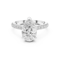 3.14 CT Pear Cut Diamond Hidden Halo Pavé Engagement Ring