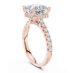 3.11 CT Princess Cut Diamond Hidden Halo Pavé Engagement Ring