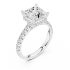 Princess Cut Hidden Halo Diamond Engagement Ring