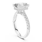 3.15 CT Radiant Cut Diamond Hidden Halo Pavé Engagement Ring