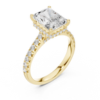 Radiant Cut Hidden Halo Diamond Engagement Ring