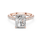 3.15 CT Radiant Cut Diamond Hidden Halo Pavé Engagement Ring