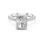 3.15 CT Radiant Cut Diamond Hidden Halo Pavé Engagement Ring