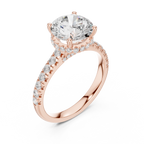 3.14 CT Round Brilliant Diamond Hidden Halo Pavé Engagement Ring