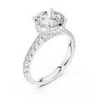 3.14 CT Round Brilliant Diamond Hidden Halo Pavé Engagement Ring