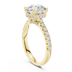 Round Brilliant Hidden Halo Diamond Engagement Ring