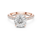 Round Brilliant Hidden Halo Diamond Engagement Ring