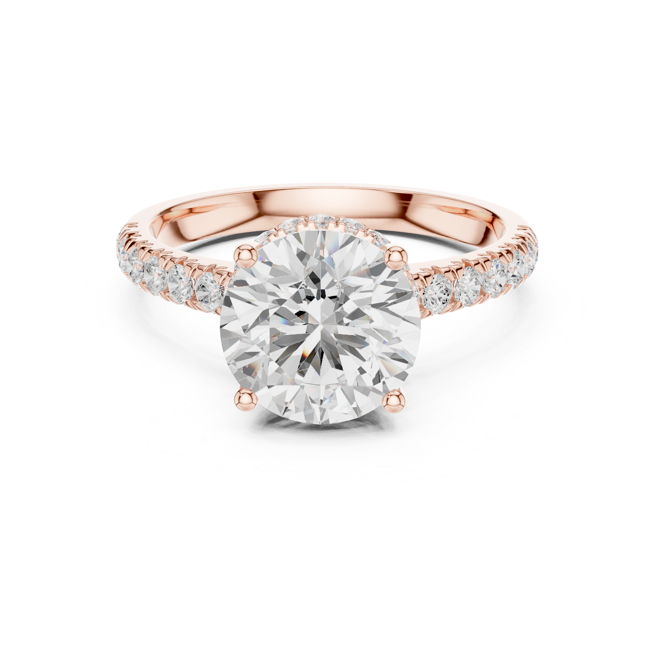 Round Brilliant Hidden Halo Diamond Engagement Ring