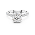 Round Brilliant Hidden Halo Diamond Engagement Ring