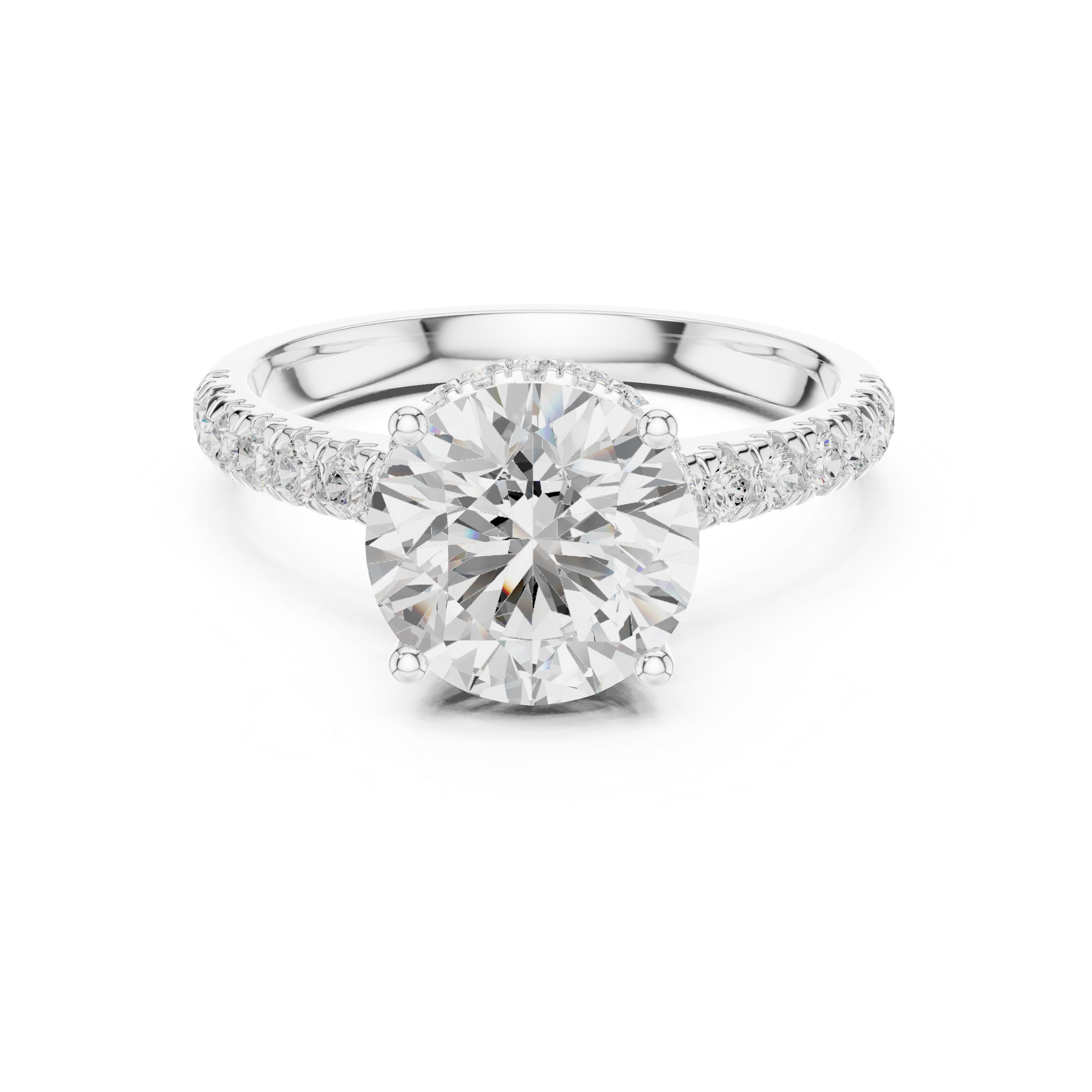 Round Brilliant Hidden Halo Diamond Engagement Ring