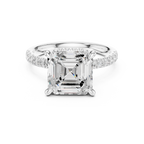 Asscher Cut Hidden Halo Diamond Engagement Ring