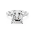 4.58 CT Asscher Cut Hidden Halo Pavé Diamond Engagement Ring