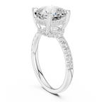 Cushion Cut Hidden Halo Diamond Engagement Ring