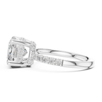 4.55 CT Cushion Cut Hidden Halo Pavé Diamond Engagement Ring