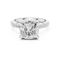 Cushion Cut Hidden Halo Diamond Engagement Ring