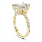 Emerald Cut Hidden Halo Diamond Engagement Ring