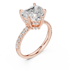 4.53 CT Heart Cut Hidden Halo Pavé Diamond Engagement Ring