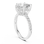 4.53 CT Heart Cut Hidden Halo Pavé Diamond Engagement Ring
