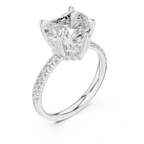 4.53 CT Heart Cut Hidden Halo Pavé Diamond Engagement Ring
