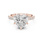 4.53 CT Heart Cut Hidden Halo Pavé Diamond Engagement Ring
