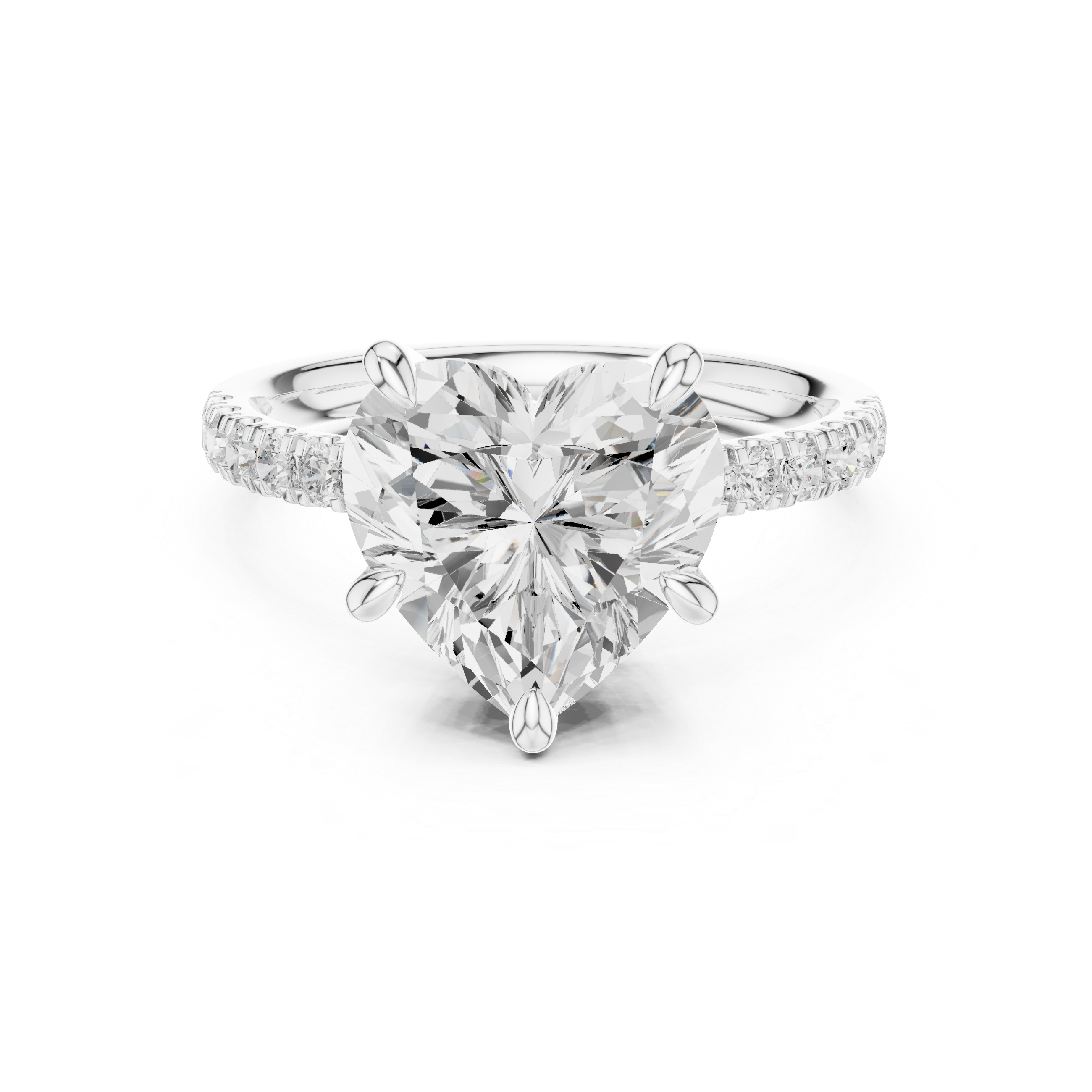 Heart Cut Hidden Halo Diamond Engagement Ring