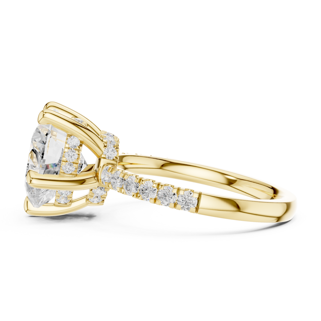 Heart Cut Hidden Halo Diamond Engagement Ring