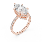 4.62 CT Marquise Cut Hidden Halo Pavé Diamond Engagement Ring