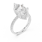 4.62 CT Marquise Cut Hidden Halo Pavé Diamond Engagement Ring