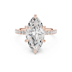 Marquise Cut Hidden Halo Diamond Engagement Ring