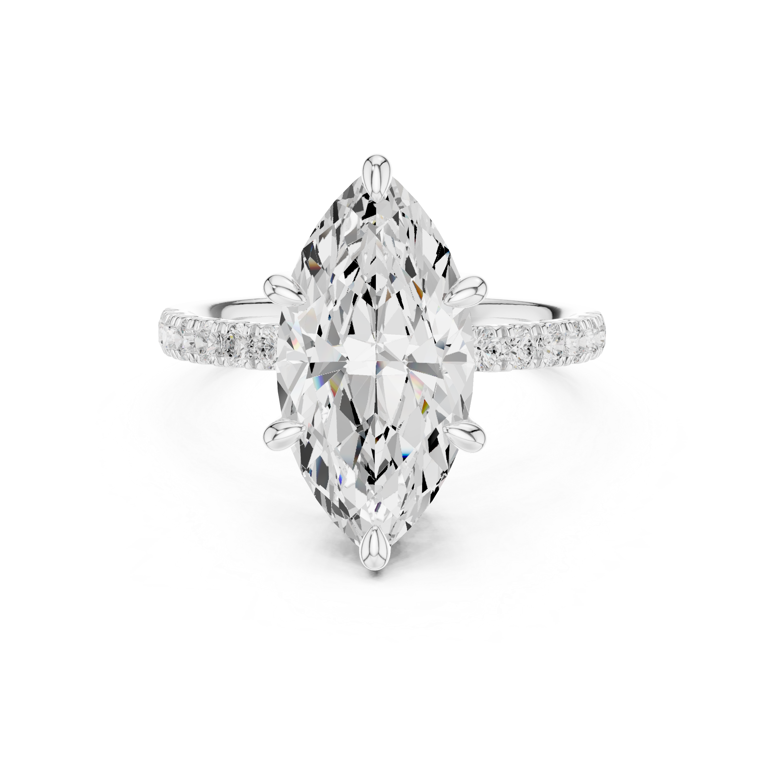 Marquise Cut Hidden Halo Diamond Engagement Ring
