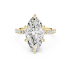 4.62 CT Marquise Cut Hidden Halo Pavé Diamond Engagement Ring