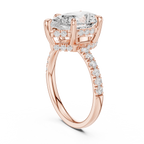 Pear Cut Hidden Halo Diamond Engagement Ring