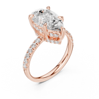 Pear Cut Hidden Halo Diamond Engagement Ring