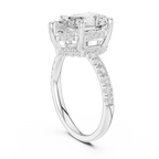 Pear Cut Hidden Halo Diamond Engagement Ring