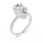 Pear Cut Hidden Halo Diamond Engagement Ring